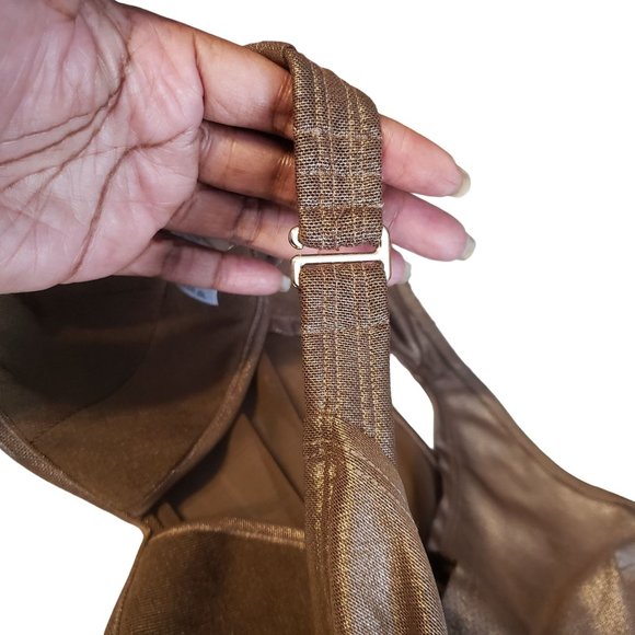 2/$35- Good American Mocha Foil Crop Top Women Size 0 - Picture 10 of 13